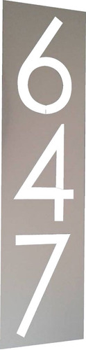 Placa Acero Inox Número Frente De Casa Vertical 6x18