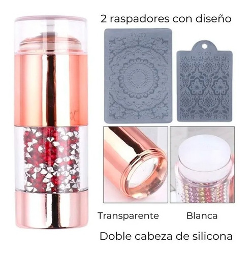 Kit Sello Para Estampar Uñas + Placa Metálica 