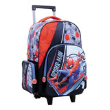 Mochila Spiderman C/carro Ruedas Relieve 18 Pulgadas Escolar