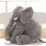 Almofada Elefante Pelúcia 60cm Travesseiro Bebê Antialérgico Cor Cinza