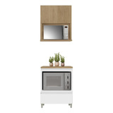 Cozinha Modulada Mdf 2 Peças Nesher Rainha Branco Marrom