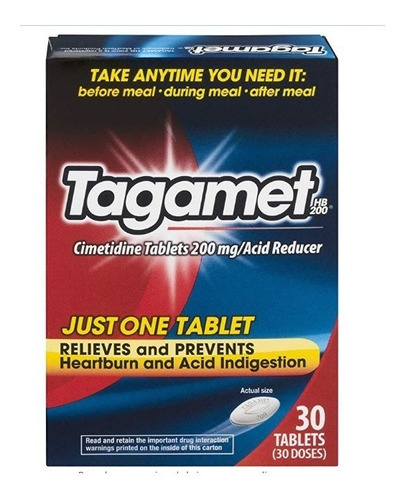 Tagamet Reductor De Acidez 30 Tabs  Previene La Acidez