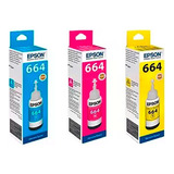 Kit Tintas Epson 664 Original (3 Colores) Cyan-magenta-amar.