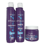 Kit Matizador Platinada Tróia Hair 3x500ml Tom Platinado