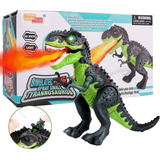 Juguete Dinosaurio Spray Flama T- Rex Humo Fuego Luz
