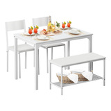 Sogesfurniture Juego De Mesa De Comedor De 4 Piezas Con 1 B.