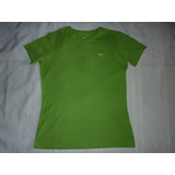 E Remera Dama Nike Dri Fit Talle M Verde Art 79438