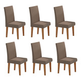 Kit Com 6 Cadeiras Para Mesa De Jantar Mdp/mdf Wallace Di
