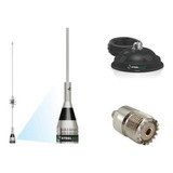 Antena Para Radio Baofeng Dual Band Com Adaptador E Suporte