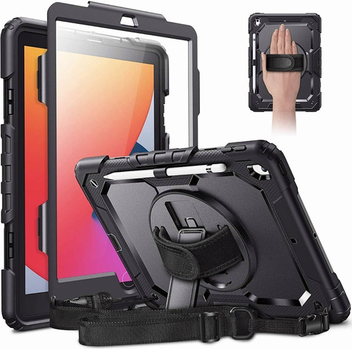 Funda Uso Rudo + Correa Para iPad 5 6 7 8 9 Air 2 Mini 10.2