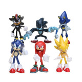 01 Kit Com 06 Miniaturas Bonecos: Sonic / Shadow - Filme