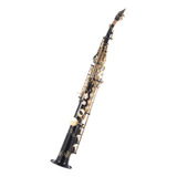 Saxofón Soprano Recto De Latón Bb B, Viento De Madera Plano