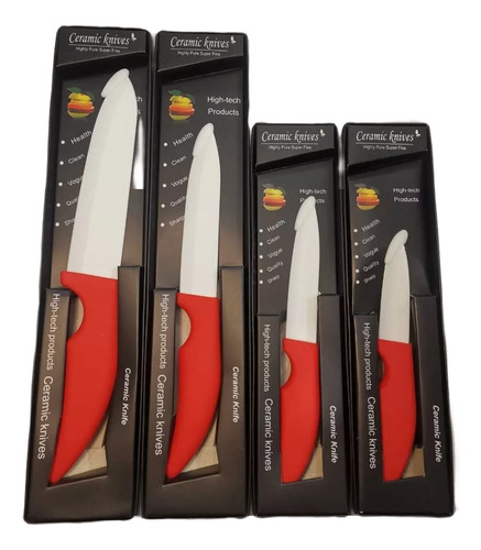 Cuchillo De Ceramica Set X 4 Unidades  4 Color