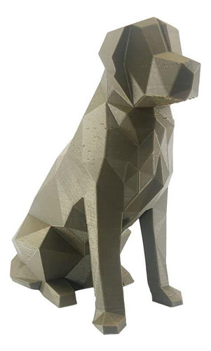 Golden Retriever Geometrico Low Poly Decoração 3d