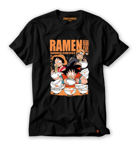 Camiseta Ramen Anime One Piece Dragon Ball Naruto Luffy Goku