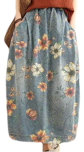 Faldas Vintage De Ocio Con Estampado Floral Para Mujer, Ropa