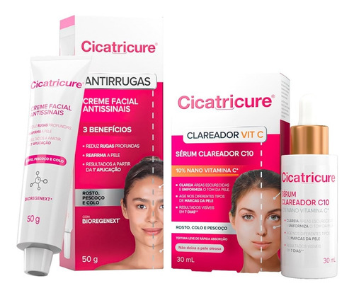 Kit Cicatricure Sérum Clareador 30ml + Creme Anti Idade 60g