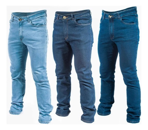 Kit 3 Calças Jeans Masculina - Promoção Modelo Tradicional