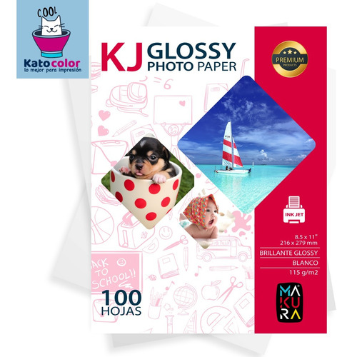 Papel Fotográfico Glossy Premium Carta 115gr 500 Hjs 8.5*11