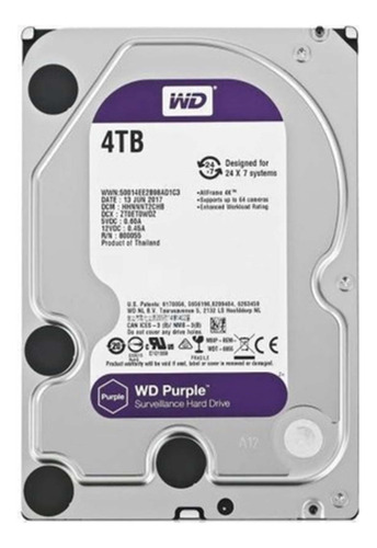 Hd Interno Wd Purple 4tb Wd40purz