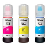 Kit Tinta 3 Colores 544 Epson Original, L1110, L3110,