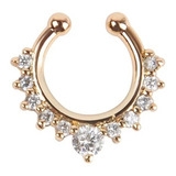 Piercing Septo Indiano Falso Fake Strass Nariz Ouro Dourado