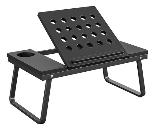 Cosco Portátil Plegable, Negro Con Taza Y Soporte Para Dispo