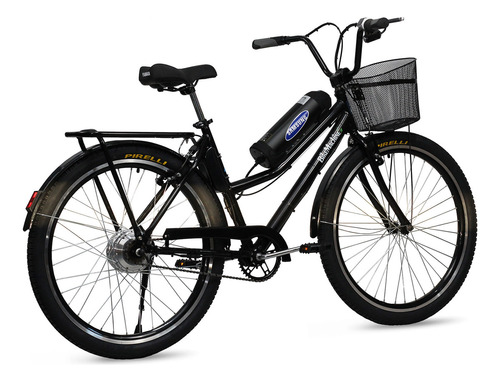 Bicicleta Elétrica Retrô Lithium 350w 36v Preta