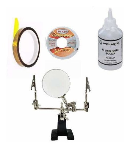 Kit Reballing Bga Fluxo No Clean Malha Dessolda Kapton Lupa