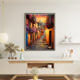 Quadro Decorativo Grande Sala 90x60 Rua Colorida Mexicana 