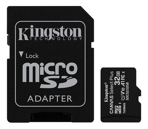 Memoria Microsd Kingston Canvasselect Plus 32gb U1 V10 100mb