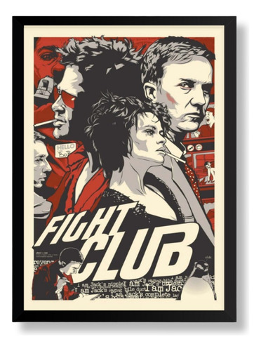 Quadro Fight Club Clube Da Luta C/ Moldura A3