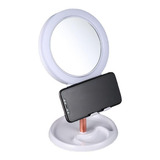 Espelho De Aumento Maquiagem Led Ring Light Zoom 10x