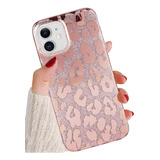 Funda J.west Para iPhone 12/12 Pro Rose Gold Leopard