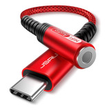 Cable Adaptador Jsaux, Usb-c Macho A 3.5mm Hembra, Rojo