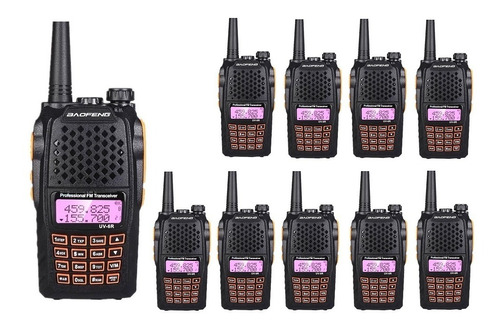 Kit 10 Rádio Comunicador Baofeng Uv-6r + 10 Baterias Extras