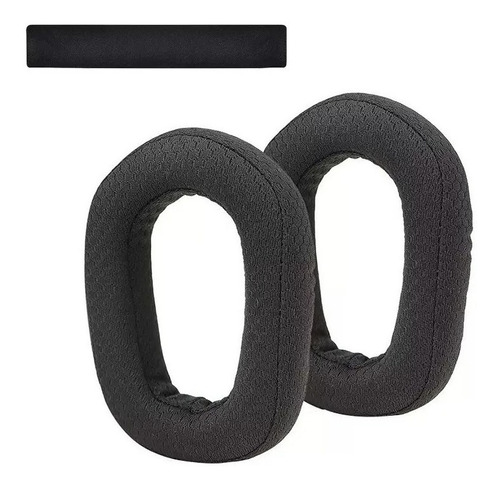 Almohadillas + Vincha Para Logitech G435 Auriculares Negro