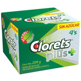  Chicles Clorets 4's Plus 40pzs Sin Azucar