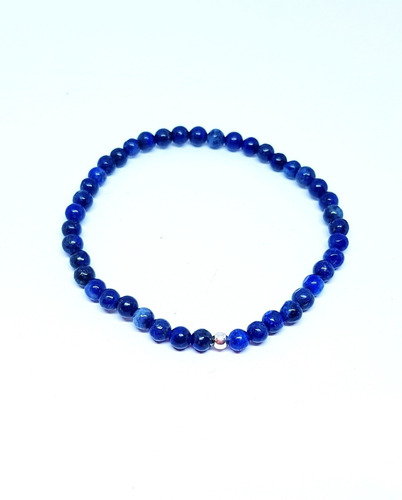 Pulsera Lapis Lazuli Con Bolita De Plata 925