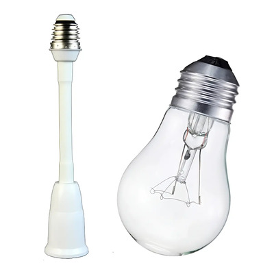 Extensor Luz Lámpara Blanco Soquet Para Foco 20cm Flexible Exterior