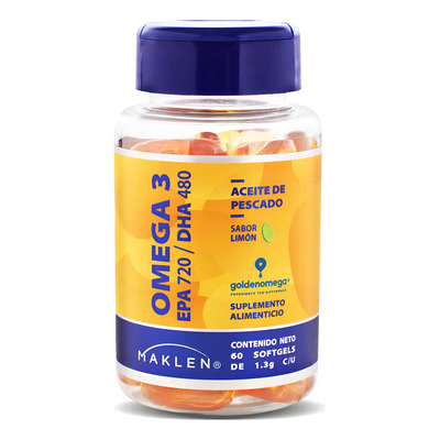 Omega 3 Epa 720\u002Fdha 480 | 60 Cápsulas Golden Omega | Maklen Limón | MercadoLibre