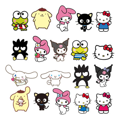 Kit 96 Adesivos Sanrio Hello Kitty Kuromi My Melody