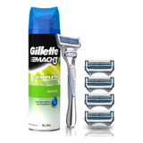 Maquina De Afeitar Gillette Skinguard + 4 Repuestos + Gel