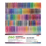Juego 260 Bolígrafos Gel 130 Colores Recambios Adultos Arte