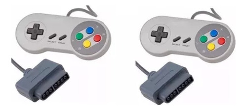 Kit 2 Controles Compatível Snes Famicon Super Nintendo 