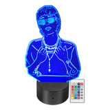 Lámpara Led Peso Pluma Acrílico 3d Rgb Touch Personalizada