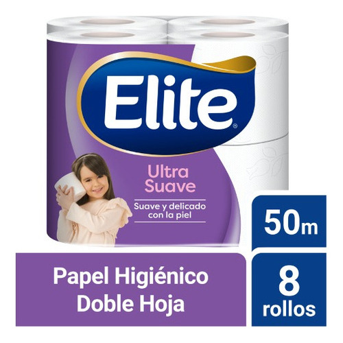 Elite Ultra Doble Hoja Papel Higiénico 8 Unidades De 50m