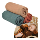 #3units Muslin Baby Swaddle Blanket Cubierta Para Cochecito