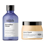 Kit Mascara Loreal Absolut Repair + Shampoo Blondifier Gloss