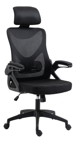 Silla De Escritorio Ejecutiva Ergonómica Styrka - Kova Color Negro Material Del Tapizado Algodón